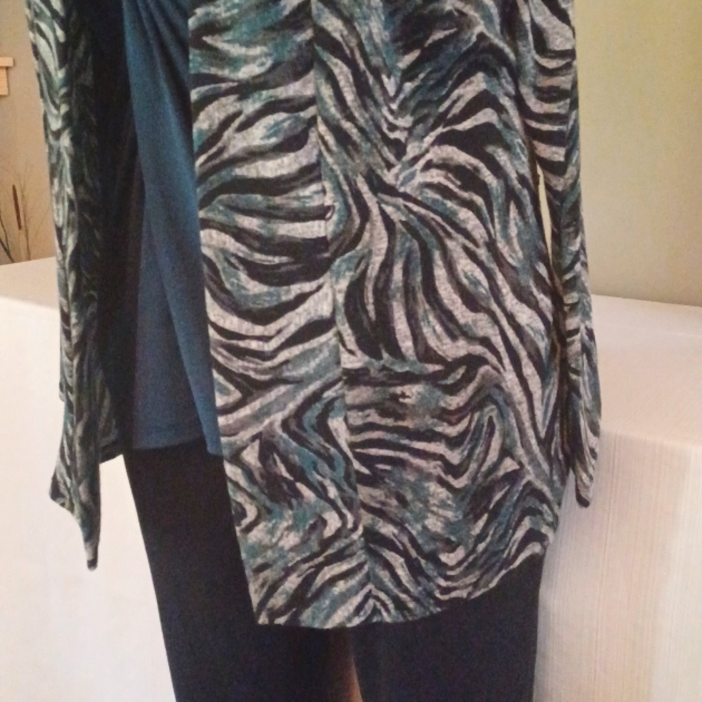 Sz XL Animal Print Open Cardigan by Covington - Picture 3 of 8